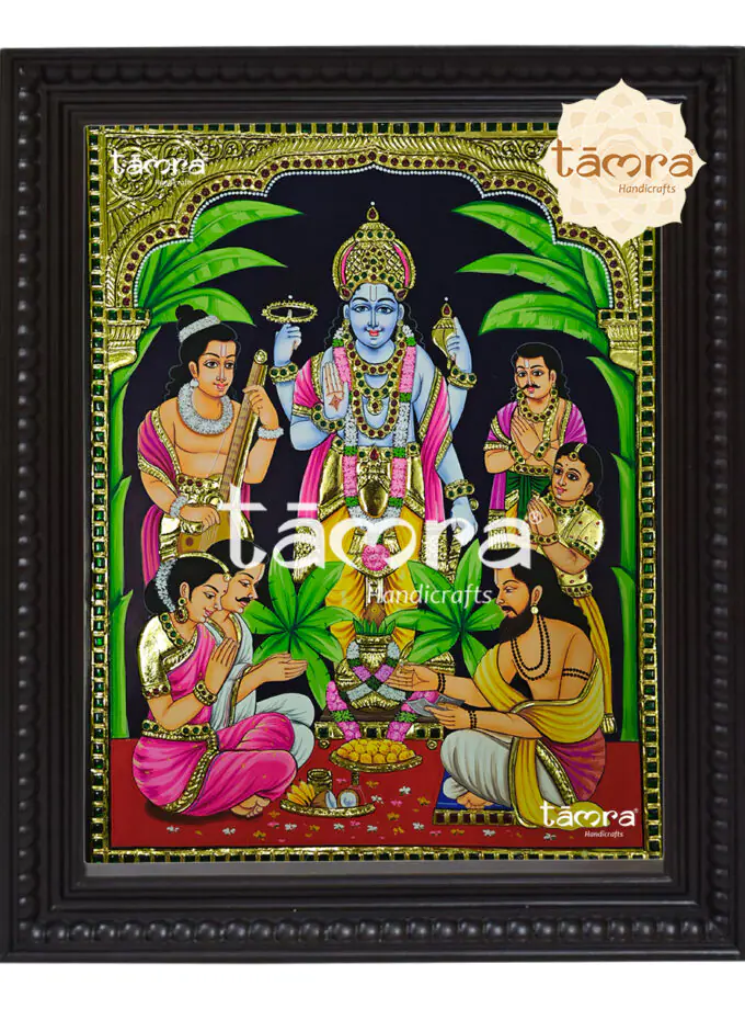 Tanjore Painting - Satyanarayana Swamy