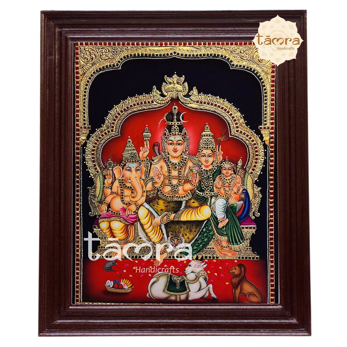 Tanjore Painting - Shiva Family