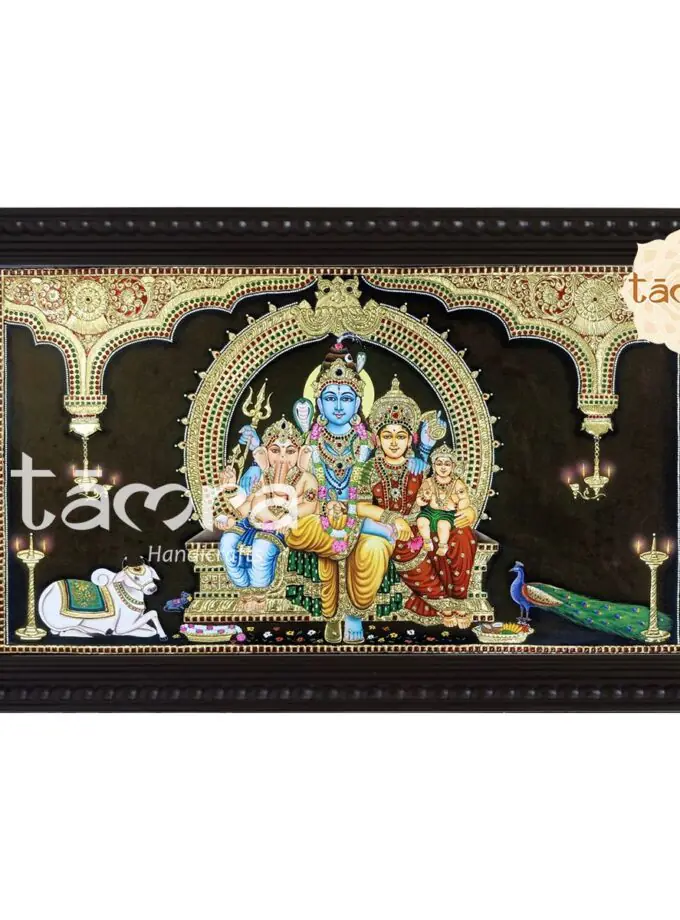 Tanjore Painting - Shiva Family
