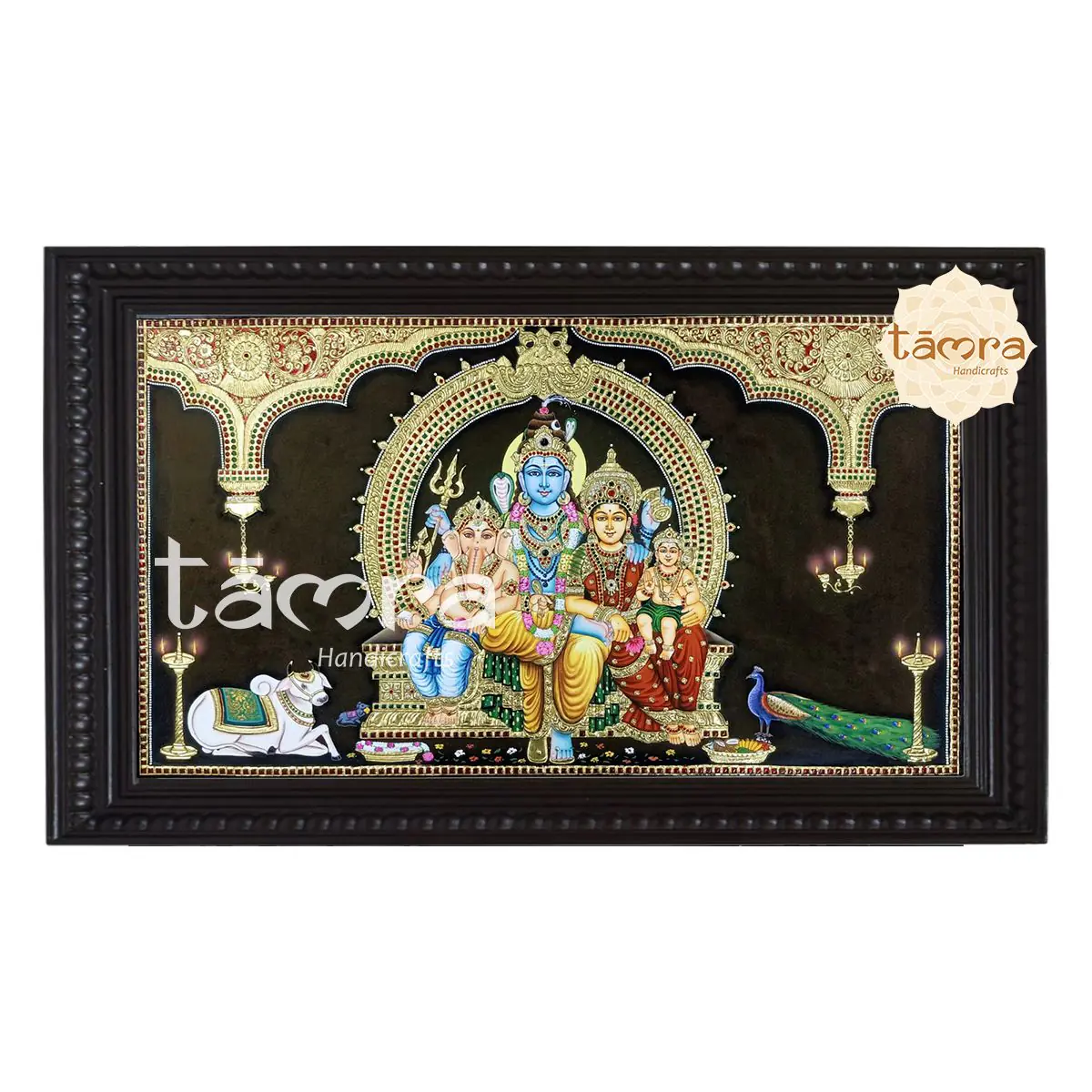 Tanjore Painting - Shiva Family