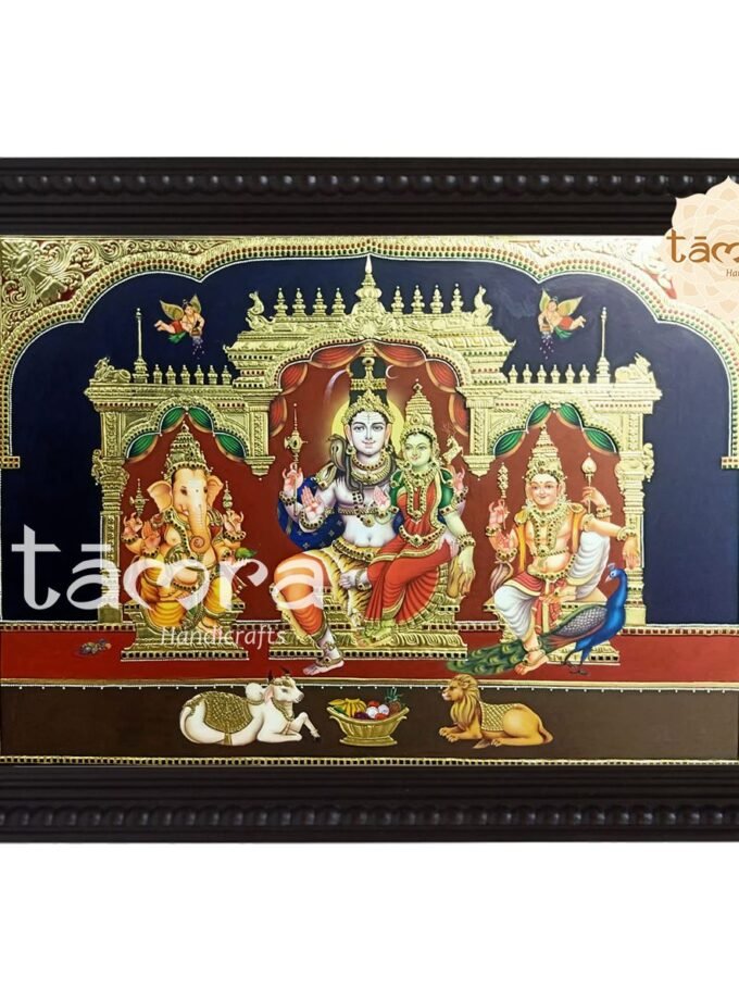 Tanjore Painting - Shiva Family