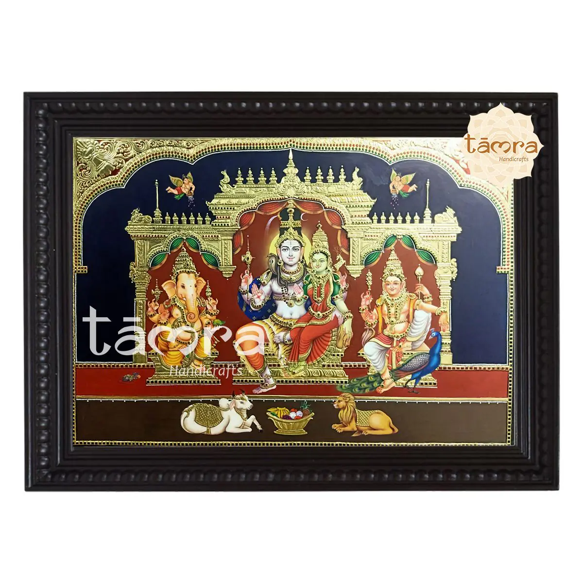 Tanjore Painting - Shiva Family