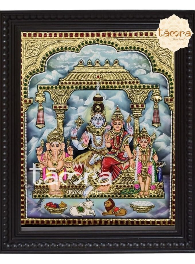 Tanjore Painting - Shiva Family