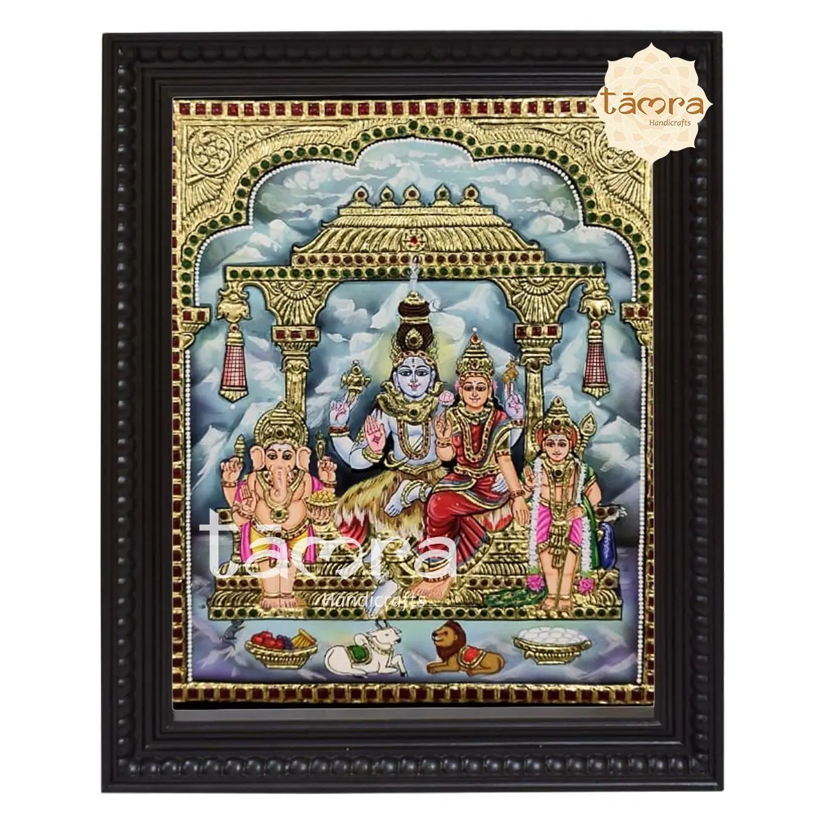 Tanjore Painting - Shiva Family