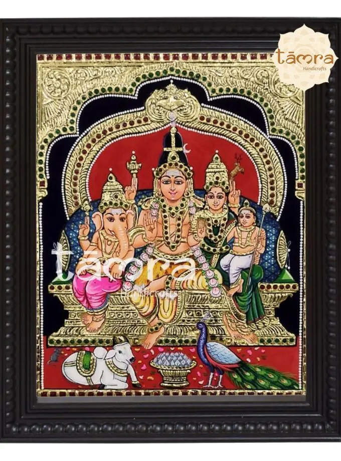 Tanjore Painting - Shiva Family