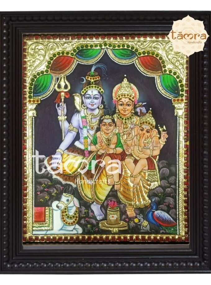 Tanjore Painting - Shiva Family