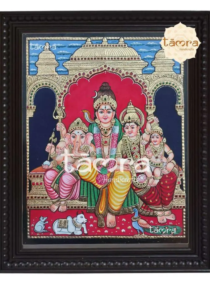 Tanjore Painting - Shiva Family