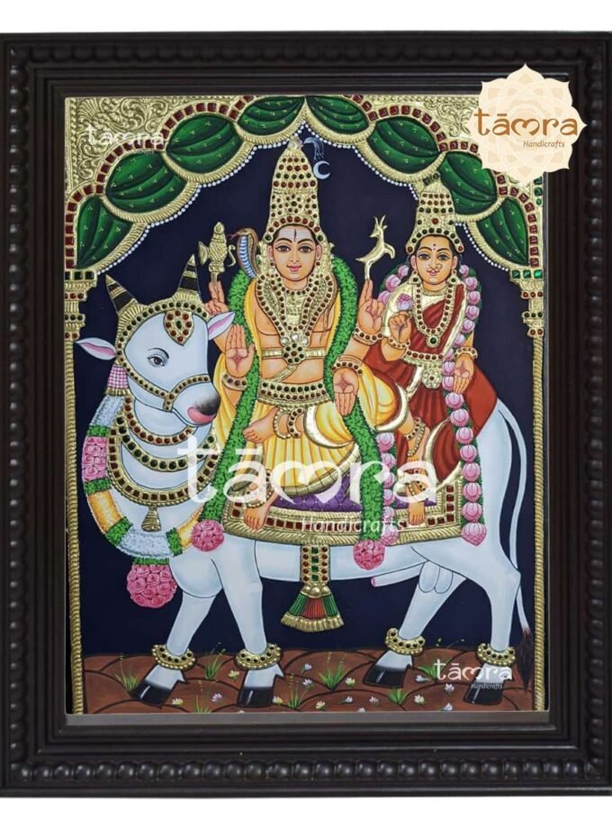 Tanjore Painting - Shiva Family