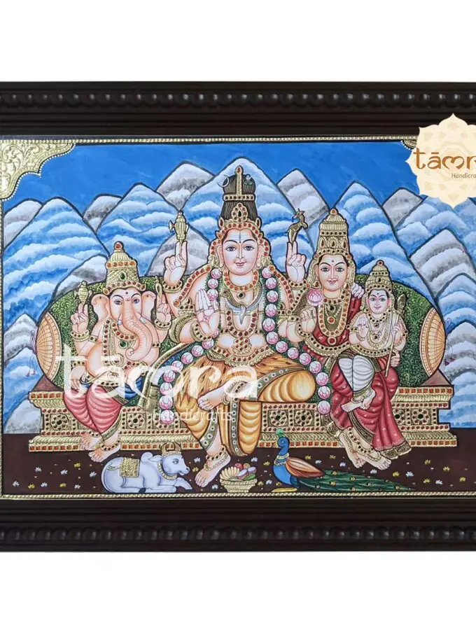 Tanjore Painting - Shiva Family