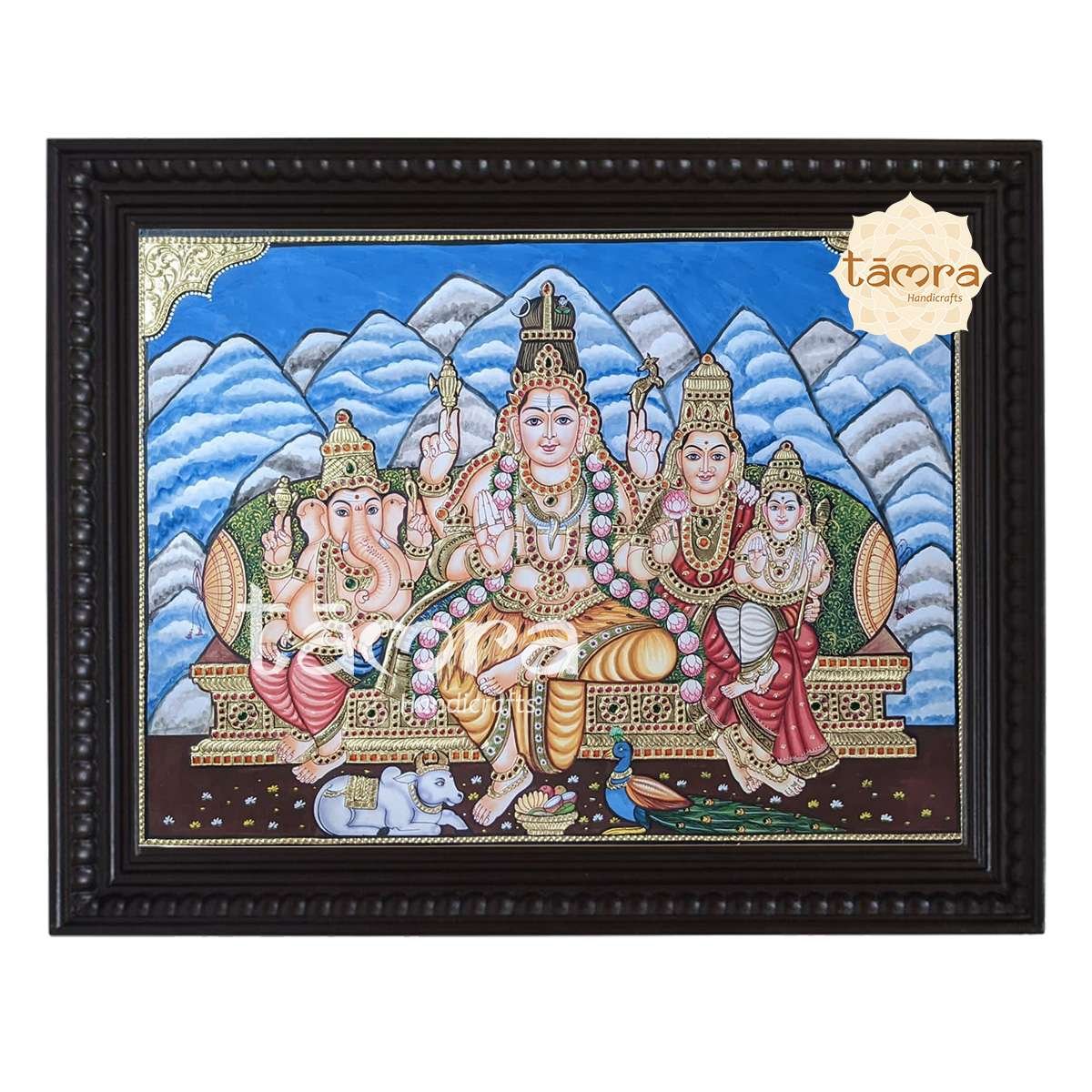 Tanjore Painting - Shiva Family