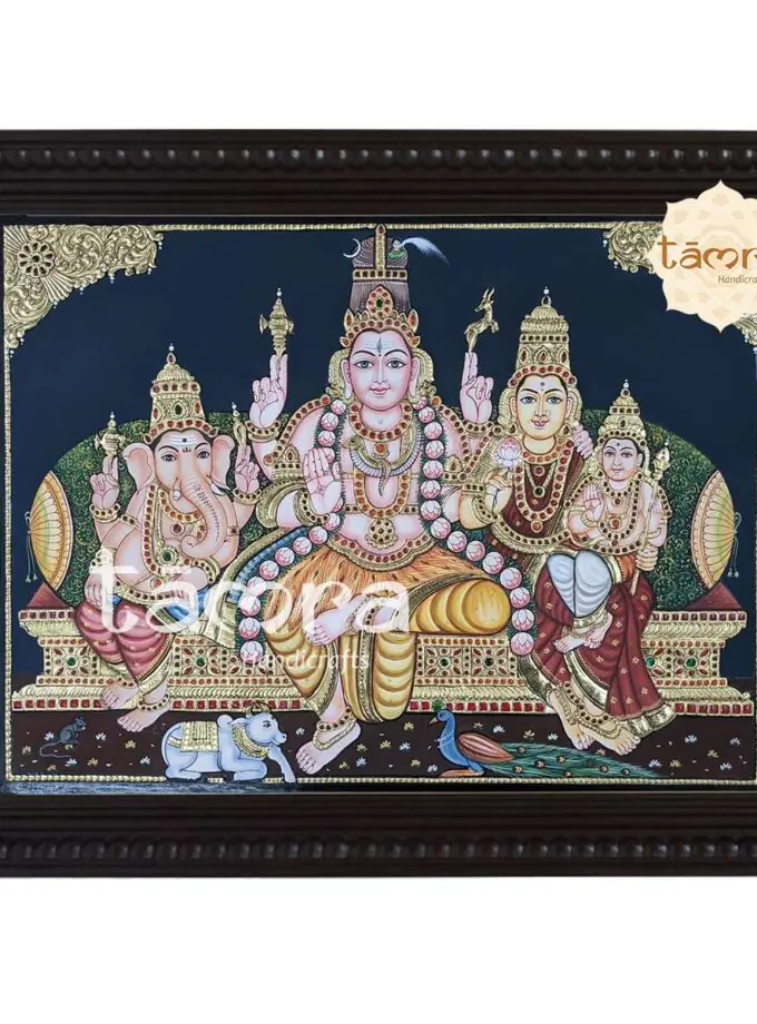 Tanjore Painting - Shiva Family