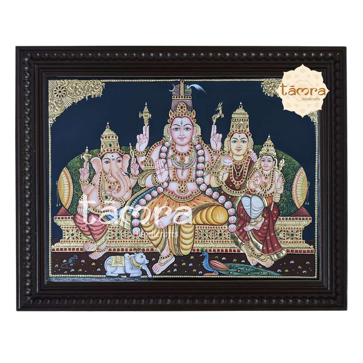 Tanjore Painting - Shiva Family
