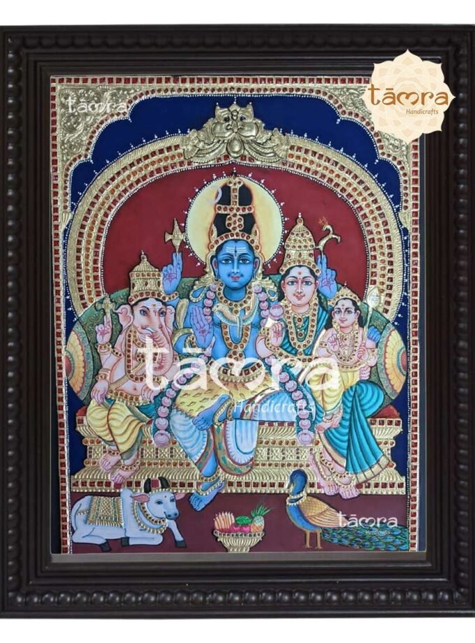 Tanjore Painting - Shiva Family