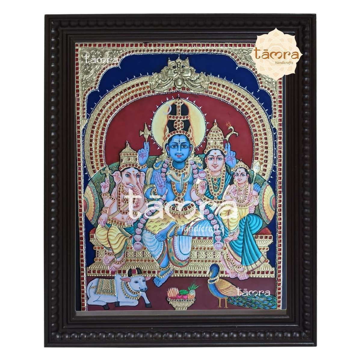 Tanjore Painting - Shiva Family