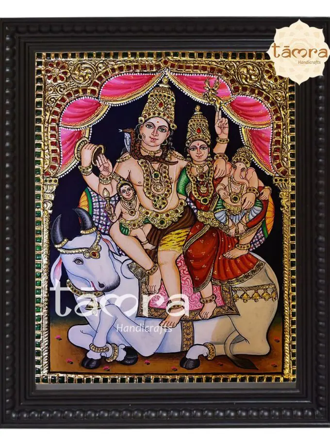 Tanjore Painting - Shiva Family