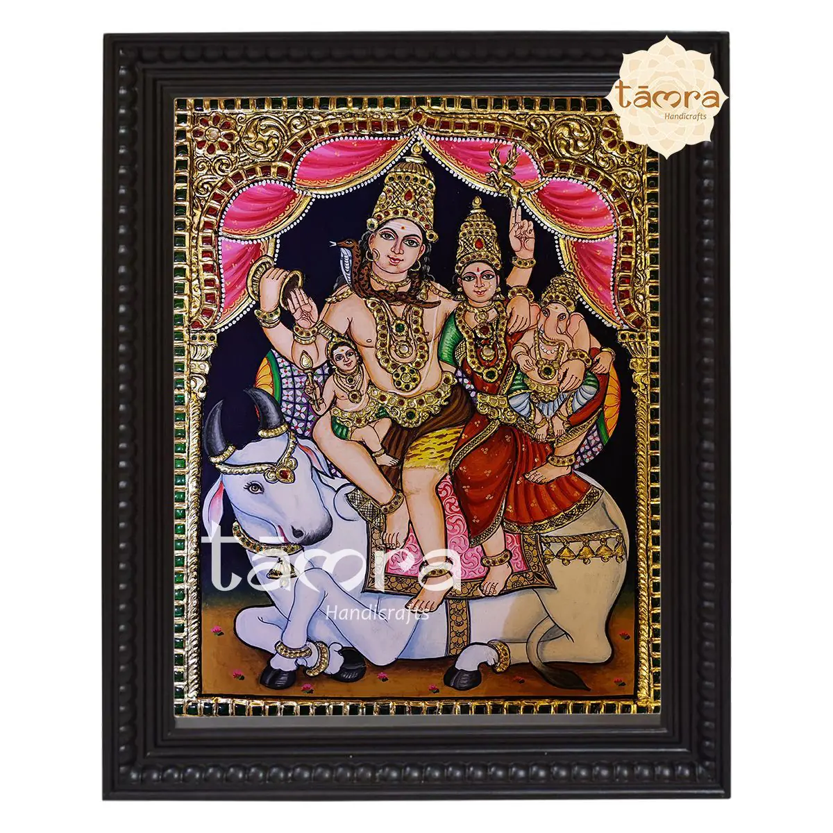 Tanjore Painting - Shiva Family