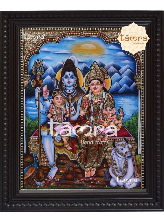 Tanjore Painting - Shiva Family