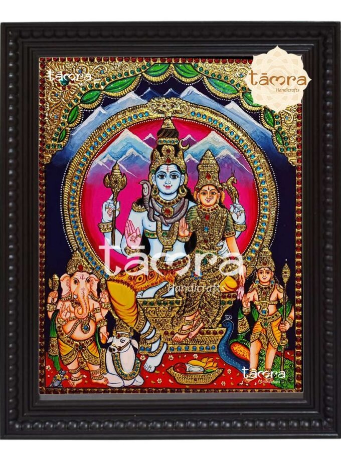 Tanjore Painting - Shiva Family