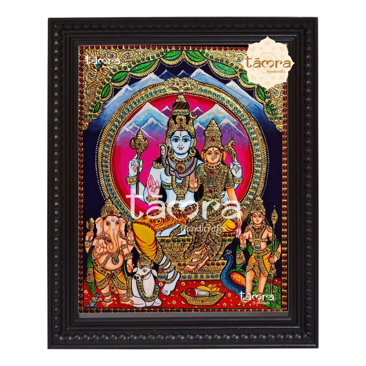 Tanjore Painting - Shiva Family
