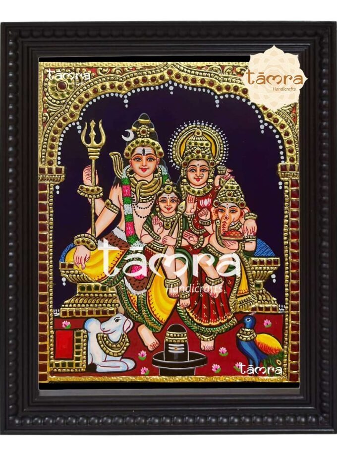 Tanjore Painting - Shiva Parvathi