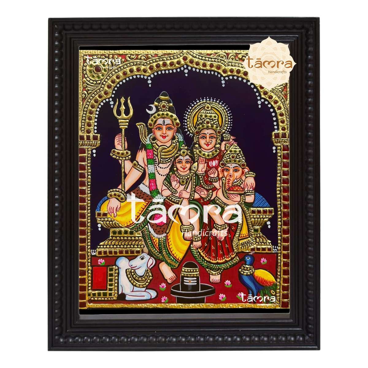 Tanjore Painting - Shiva Parvathi