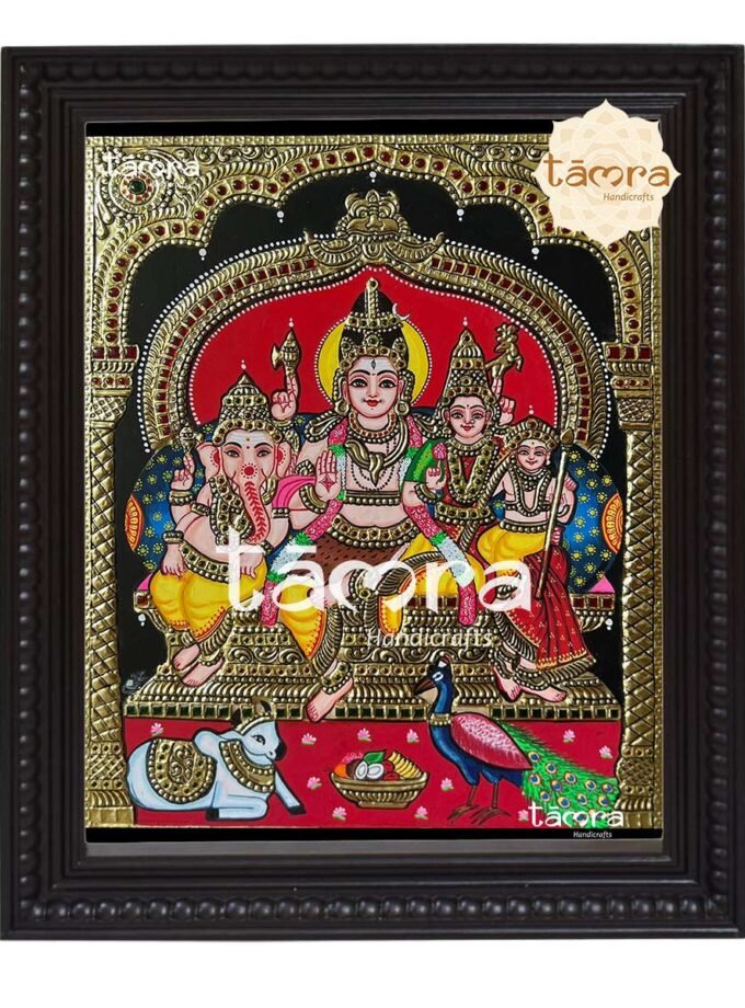 Tanjore Painting - Shiva Family
