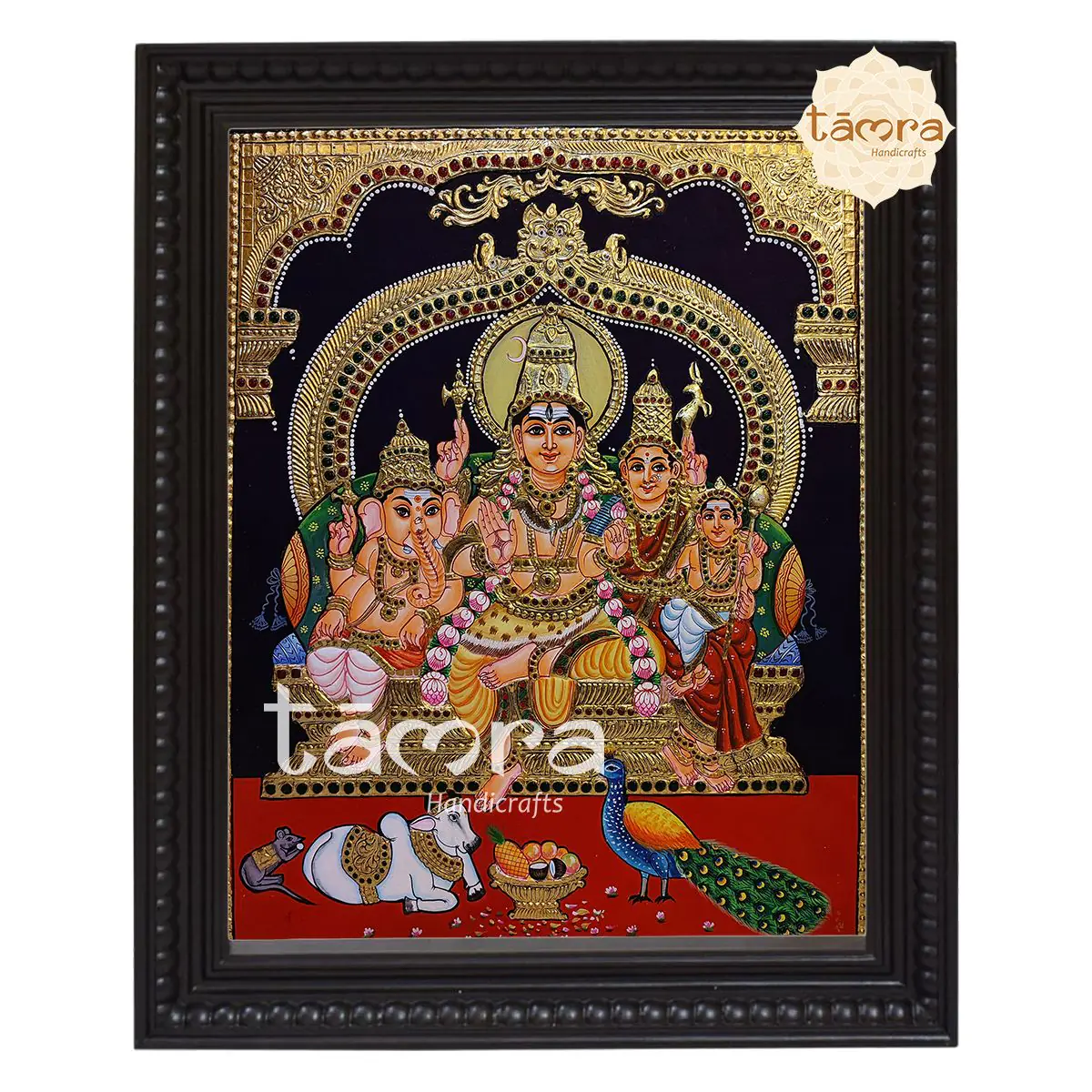 Tanjore Painting - Shiva Family