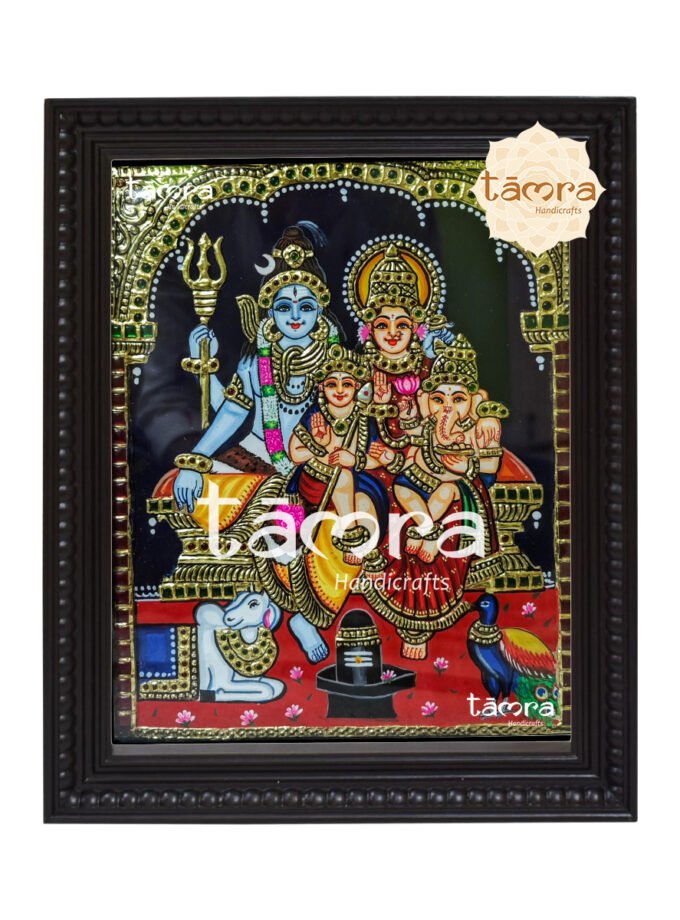Tanjore Painting - Shiva Parvathi