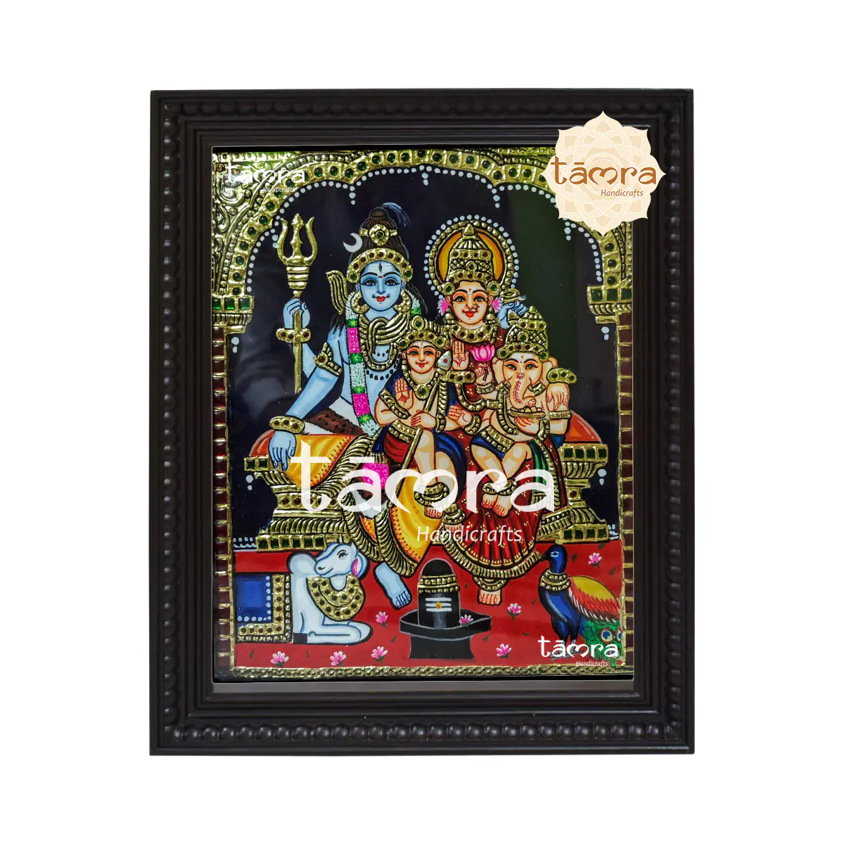 Tanjore Painting - Shiva Parvathi