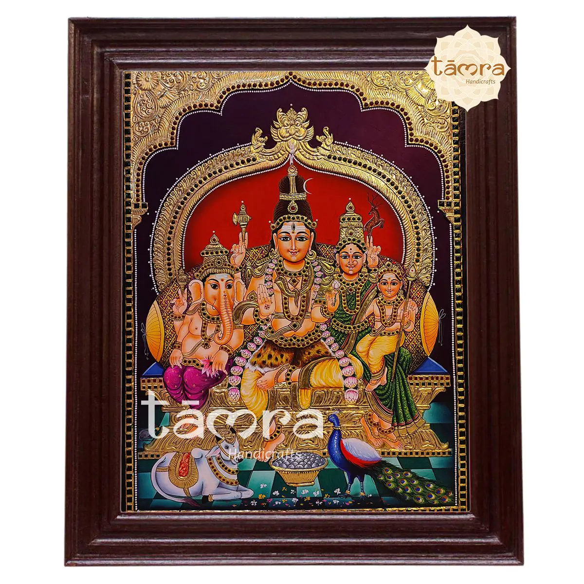Tanjore Painting - Shiva Family