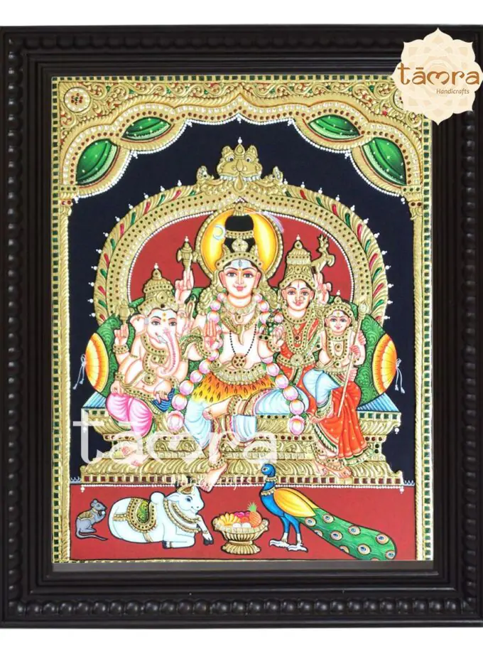 Tanjore Painting - Shiva Family