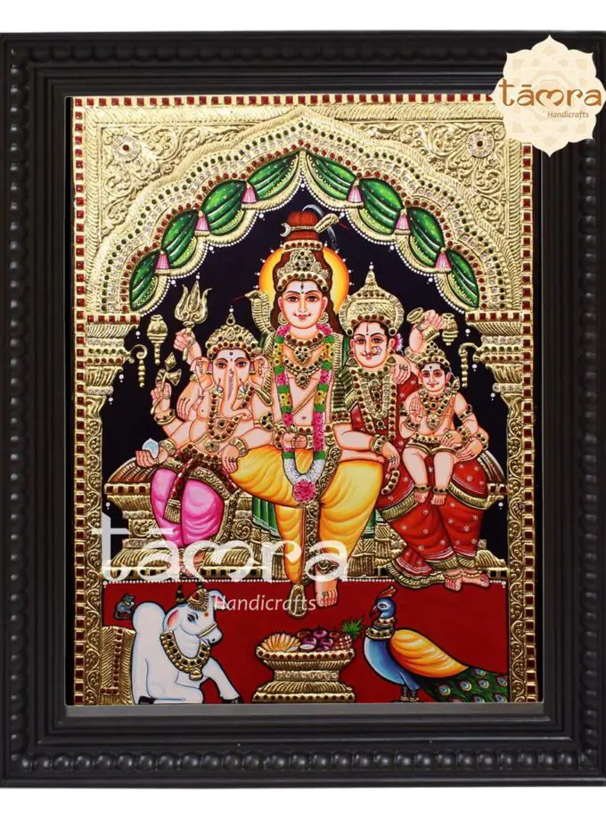 Tanjore Painting - Shiva Family
