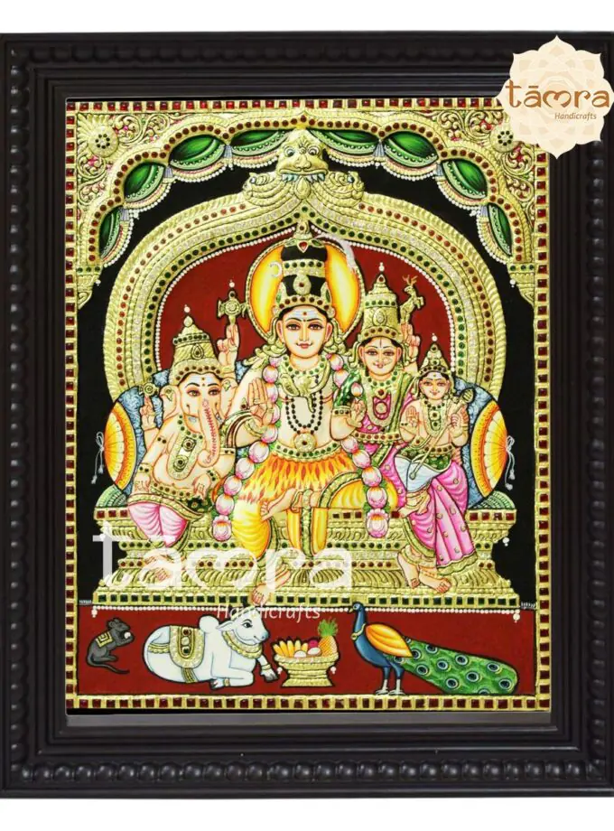 Tanjore Painting - Shiva Family