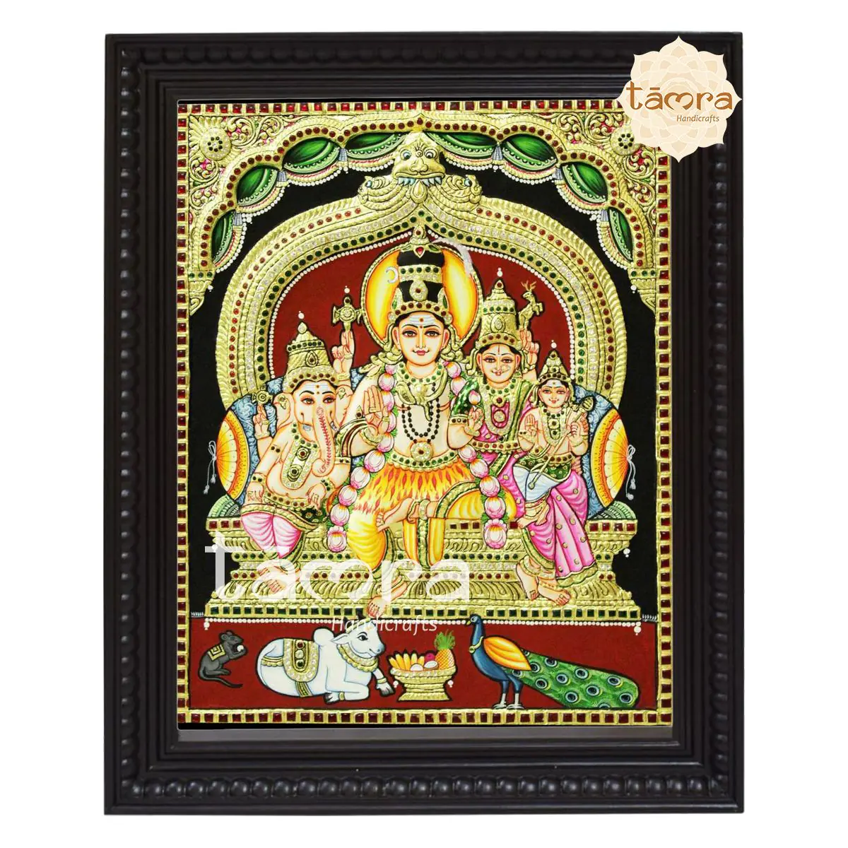 Tanjore Painting - Shiva Family