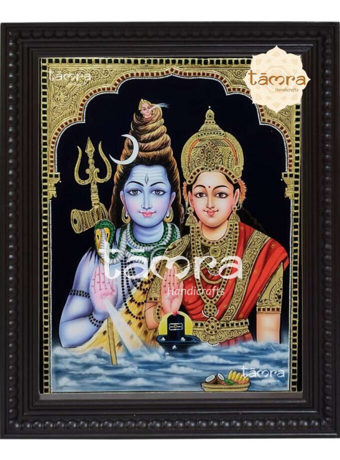 Tanjore Painting - Shiva Parvathi