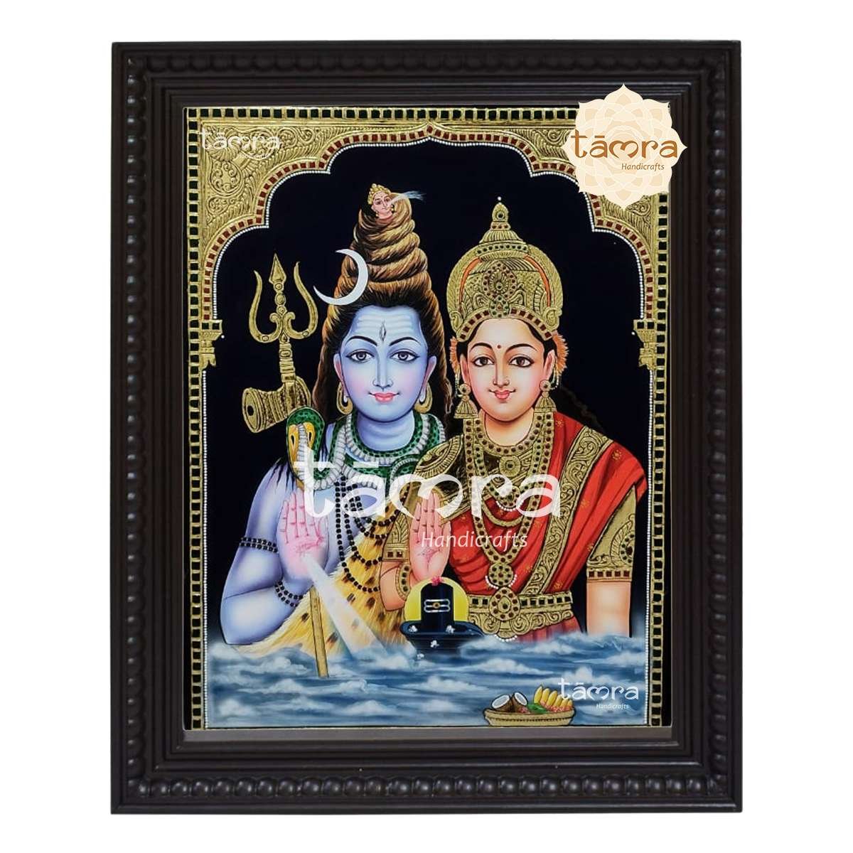 Tanjore Painting - Shiva Parvathi