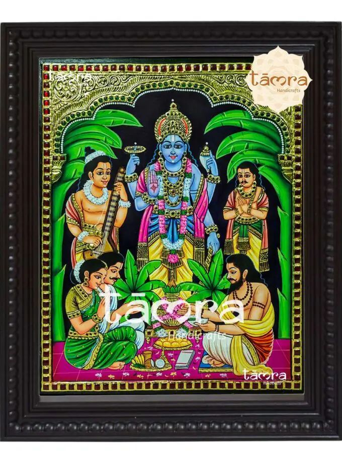 Tanjore Painting - Satyanarayana Swamy