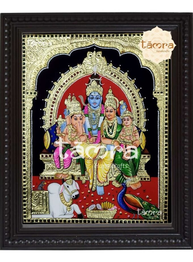 Tanjore Painting - Shiva Family