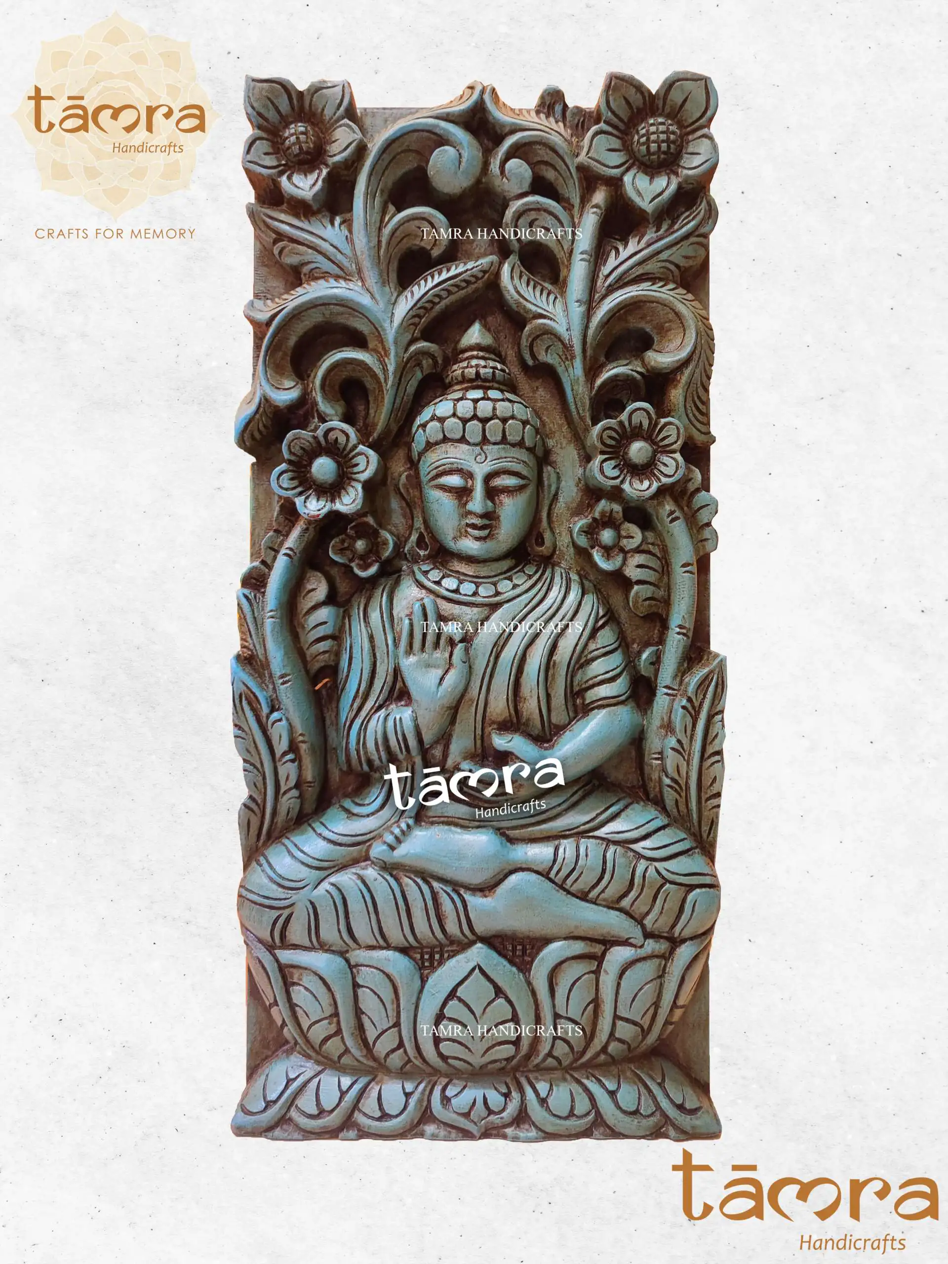 Wooden Buddha Panel