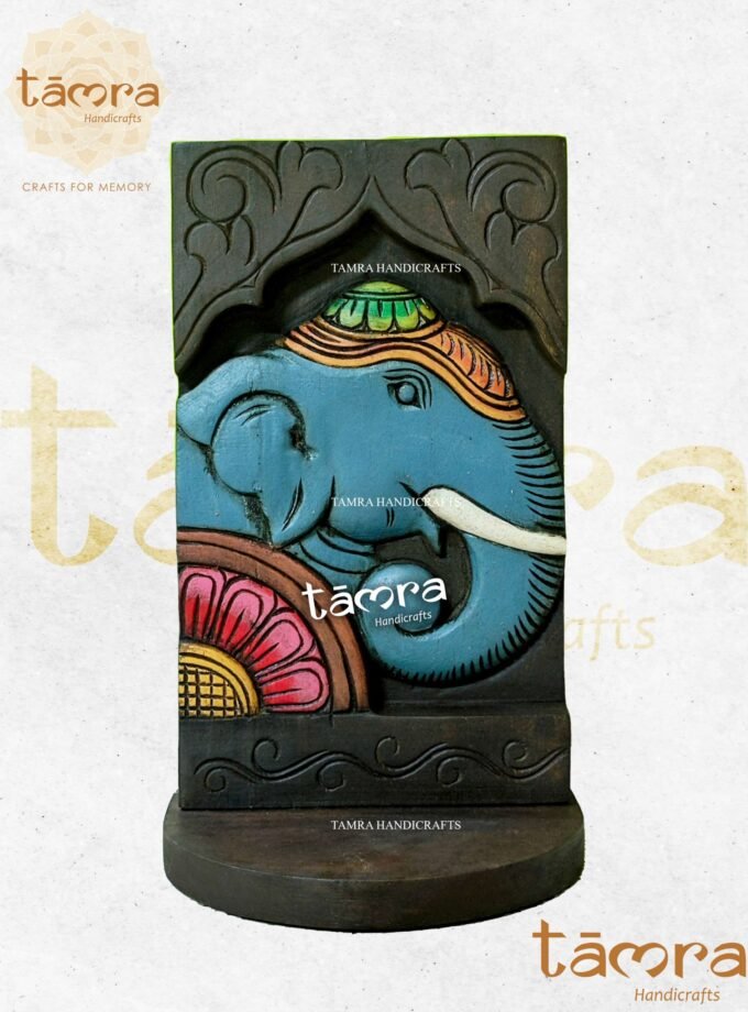 Wooden Elephant Panel With Slab
