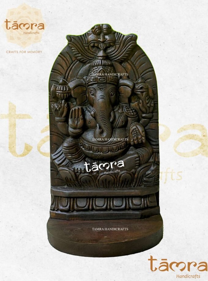 Wooden Ganesha Panel With Shelf
