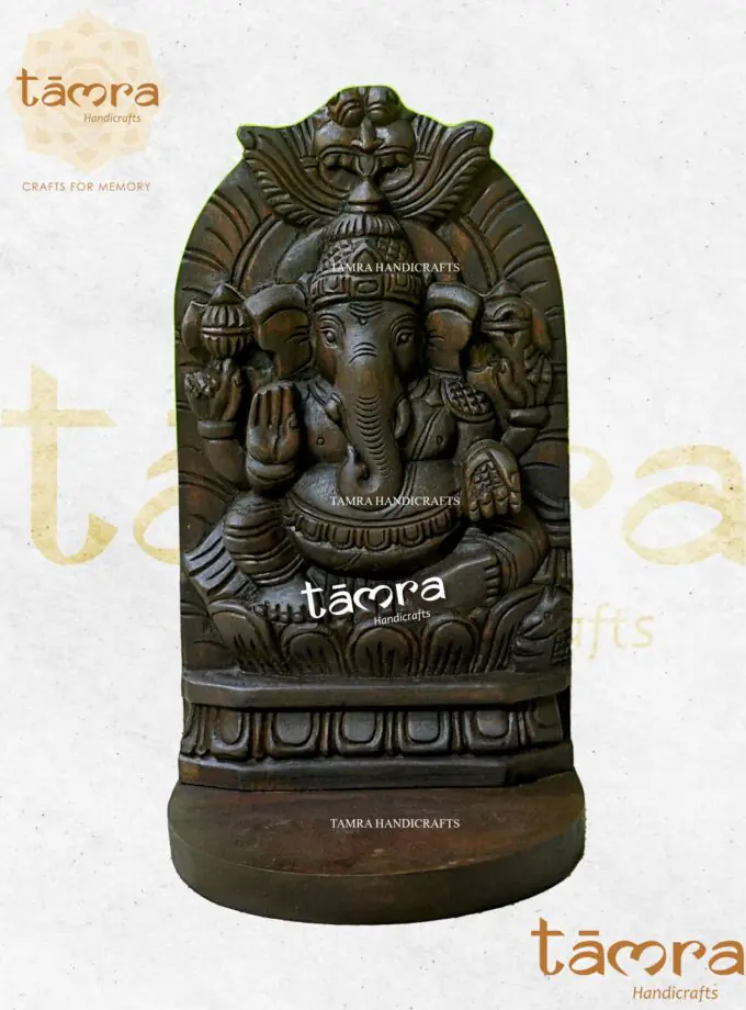 Wooden Ganesha Panel With Shelf