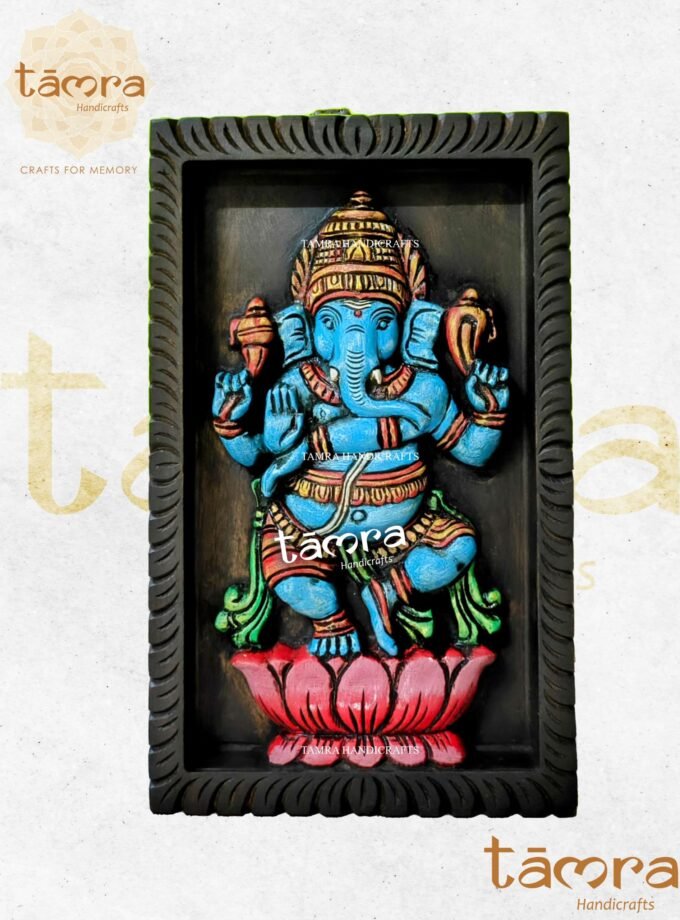 Wooden Ganesha Dancing Panel