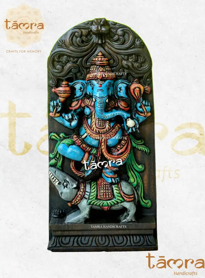 Wooden Ganesha Dancing Panel