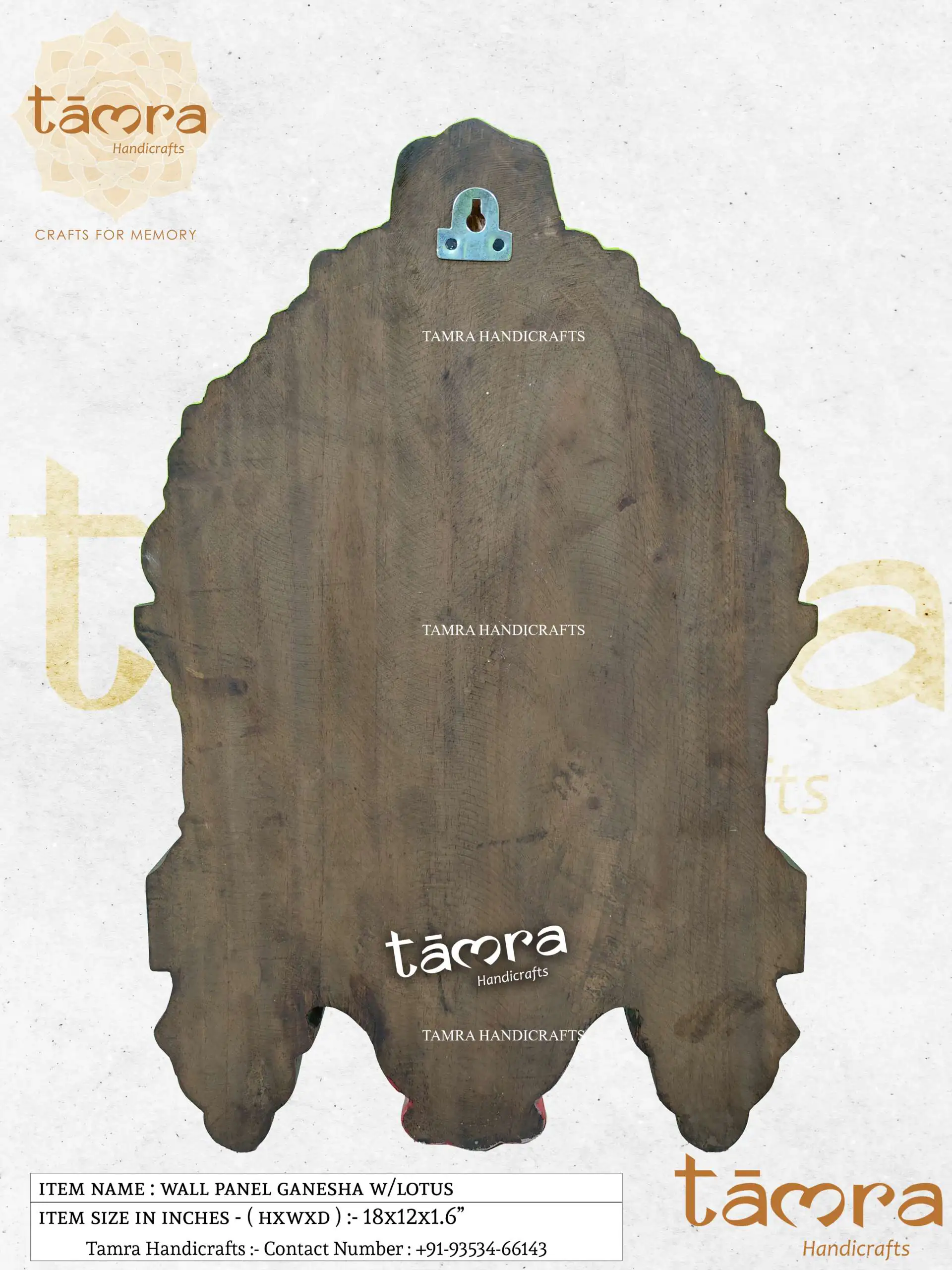 Wooden Ganesha Sitting With Arch - Image 4