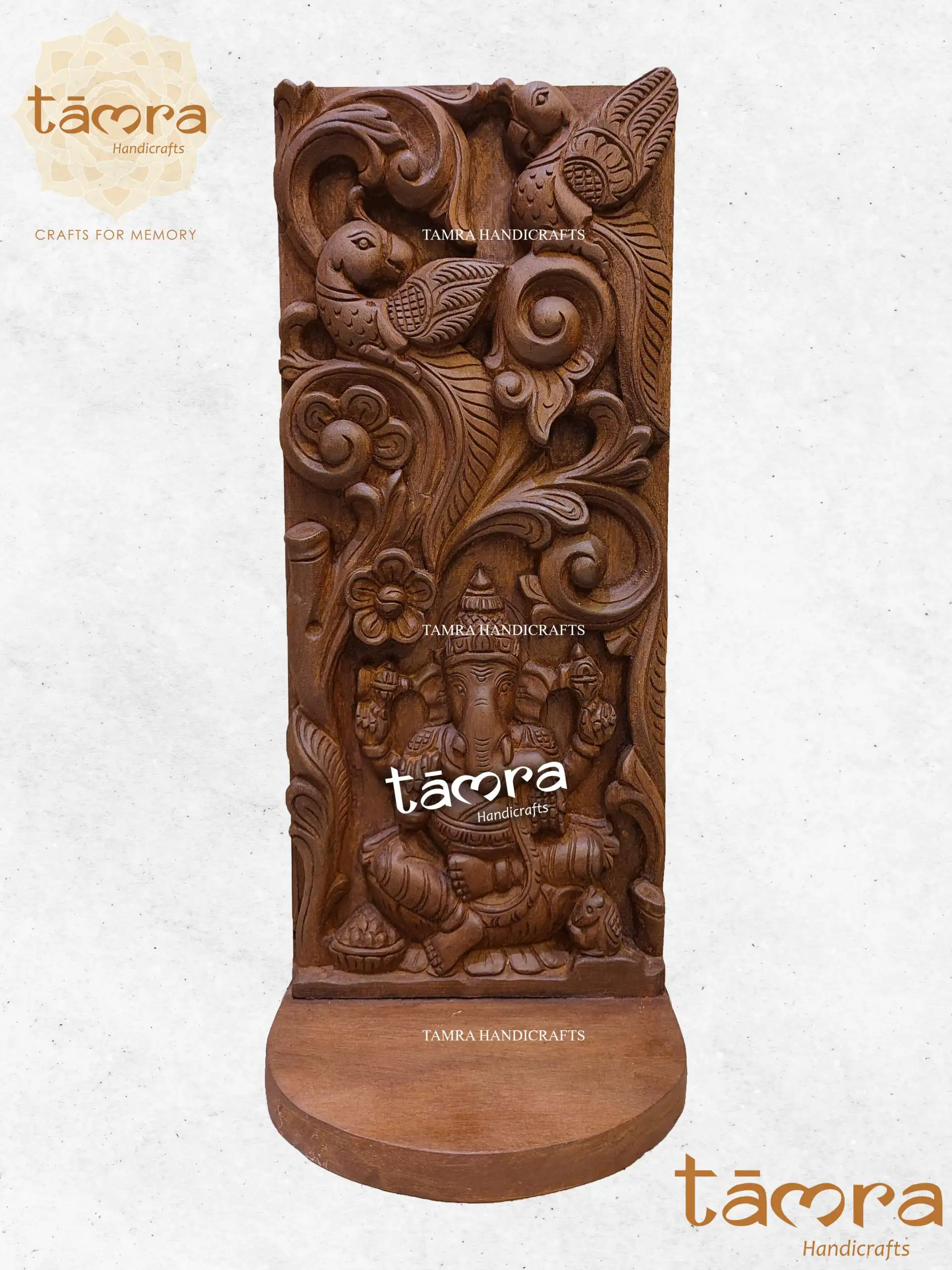 Wooden Ganesha Panel With Shelf